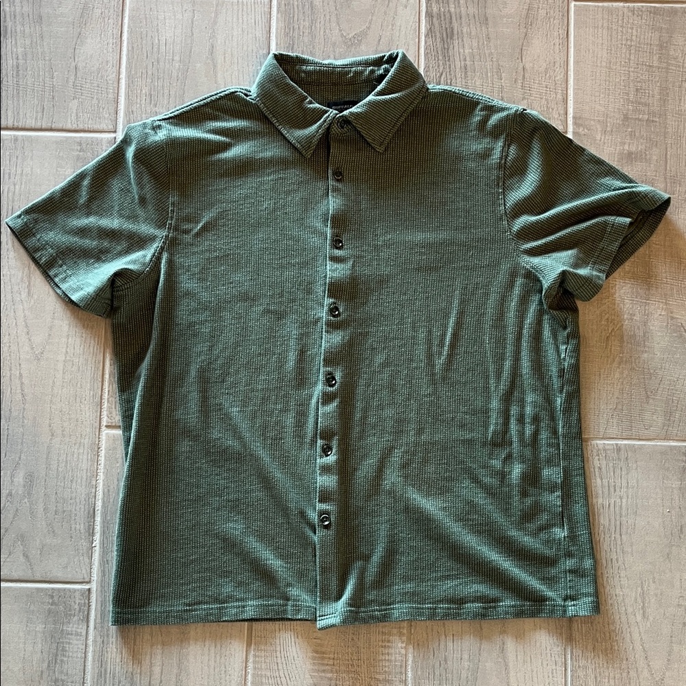 Buffalo David Bitton Green/Gray Woven Casual Shirt
